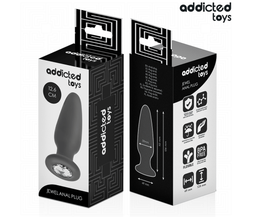 ADDICTED TOYS - ANAL PLUG WITH JEWEL SILICONE SIZE L 12.6 CM