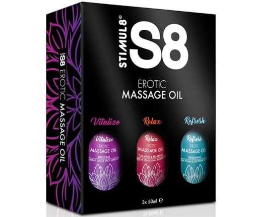 STIMUL8 - S8 MASSAGE OIL BOX 3 X 50 ML