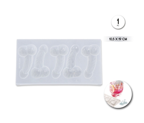 DIABLO PICANTE - PENIS SHAPED ICE MOLD 5 CAVITIES