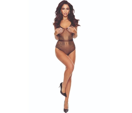 PASSION - BS115 BLACK GRID BODYSTOCKING