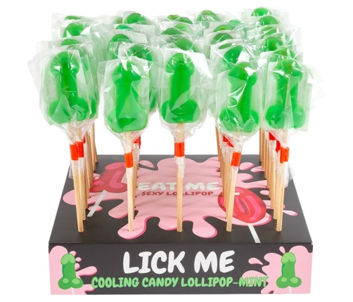 SECRETPLAY - EXPOSITOR PIRULETA PENE CARAMELO MENTA CON EFECTO FRIO (40 UNIDADES)