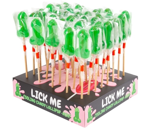 SECRETPLAY - EXPOSITOR PIRULETA PENE CARAMELO MENTA CON EFECTO FRIO (40 UNIDADES)