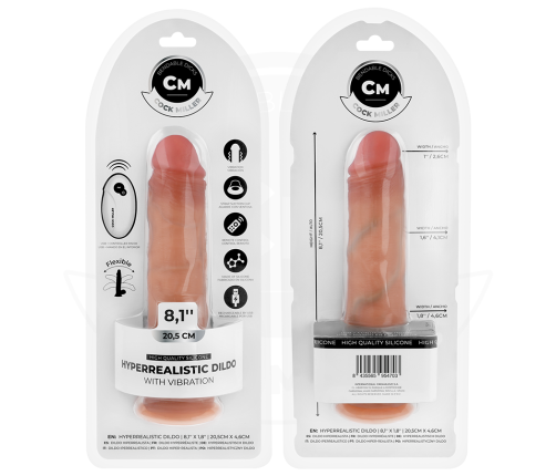 COCK MILLER - REALISTIC DILDO WITH SUCTION CUP AND REMOTE CONTROL VIBRATION 20.5 CM