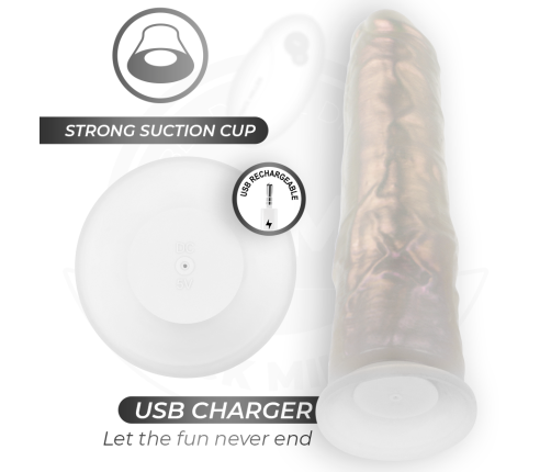 COCK MILLER - DILDO WITH SUCTION CUP, LIGHTS AND VIBRATION WITH REMOTE CONTROL WHITE 20.5 CM