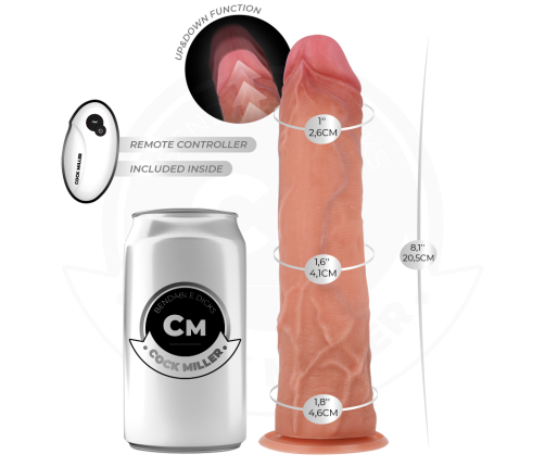 COCK MILLER - HYPER-REALISTIC DILDO WITH SUCTION CUP AND THRUSTING WITH REMOTE CONTROL 20.5 CM