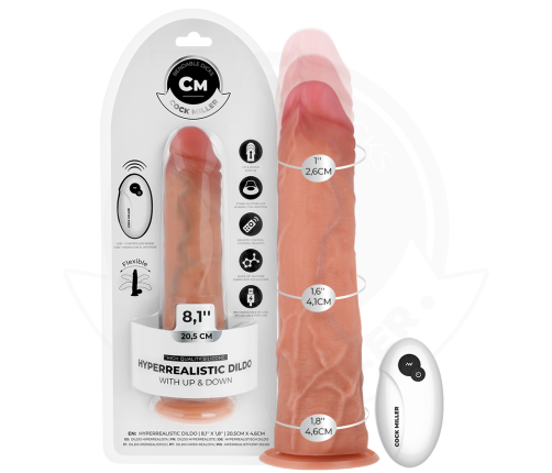 COCK MILLER - HYPER-REALISTIC DILDO WITH SUCTION CUP AND THRUSTING WITH REMOTE CONTROL 20.5 CM