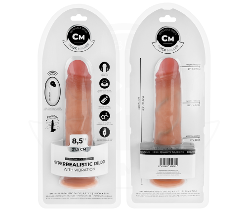 COCK MILLER - REALISTIC DILDO WITH SUCTION CUP AND VIBRATION WITH REMOTE CONTROL 21.5 CM