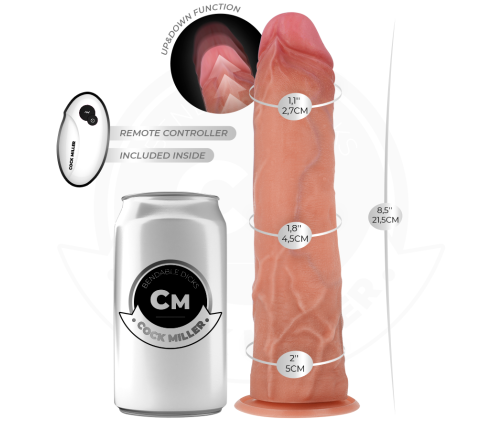 COCK MILLER - HYPER-REALISTIC DILDO WITH SUCTION CUP AND THRUSTING WITH REMOTE CONTROL 21.5 CM