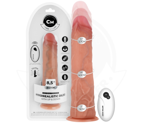 COCK MILLER - HYPER-REALISTIC DILDO WITH SUCTION CUP AND THRUSTING WITH REMOTE CONTROL 21.5 CM