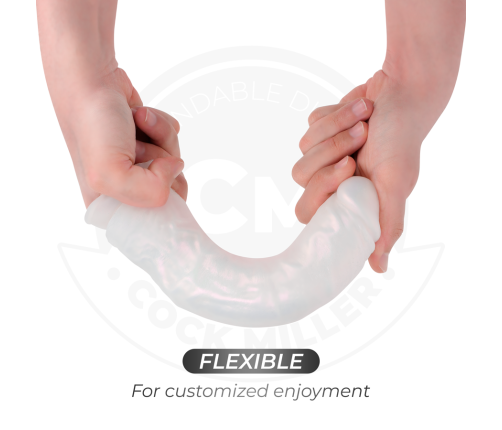 COCK MILLER - DILDO WITH SUCTION CUP, LIGHTS AND VIBRATION WITH REMOTE CONTROL WHITE 21.5 CM