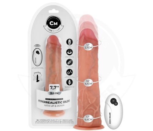 COCK MILLER - HYPER-REALISTIC DILDO WITH SUCTION CUP AND THRUSTING WITH REMOTE CONTROL 19.5 CM