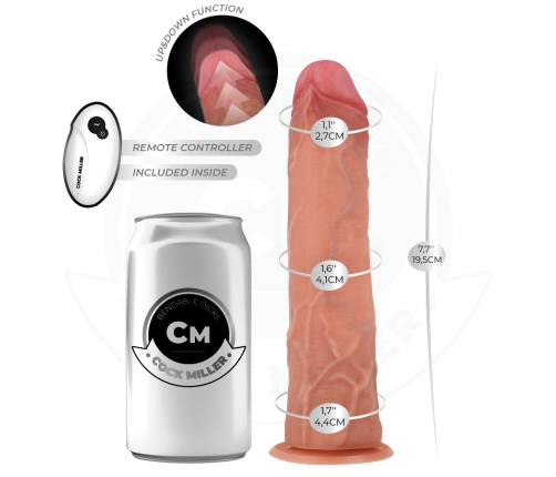 COCK MILLER - HYPER-REALISTIC DILDO WITH SUCTION CUP AND THRUSTING WITH REMOTE CONTROL 19.5 CM