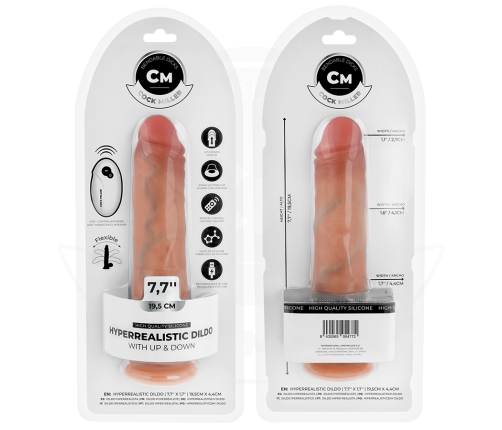 COCK MILLER - HYPER-REALISTIC DILDO WITH SUCTION CUP AND THRUSTING WITH REMOTE CONTROL 19.5 CM