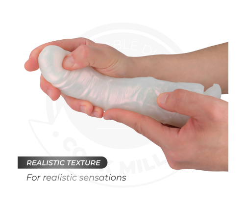 COCK MILLER - DILDO WITH SUCTION CUP, LIGHTS AND VIBRATION WITH REMOTE CONTROL WHITE 19.5 CM