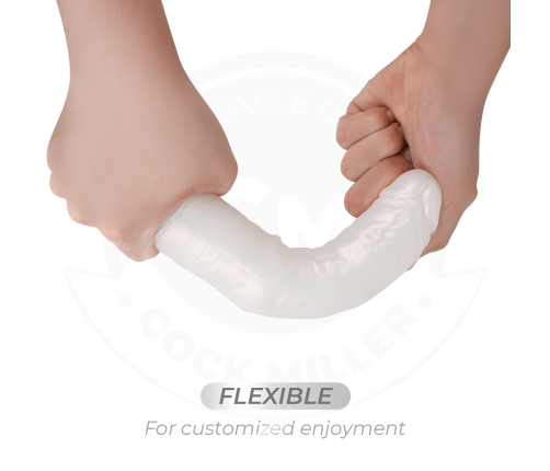 COCK MILLER - DILDO WITH SUCTION CUP, LIGHTS AND VIBRATION WITH REMOTE CONTROL WHITE 19.5 CM