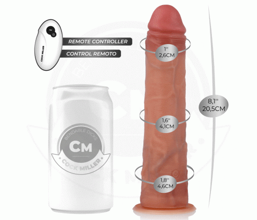 COCK MILLER - HYPER-REALISTIC DILDO WITH SUCTION CUP AND THRUSTING WITH REMOTE CONTROL 20.5 CM