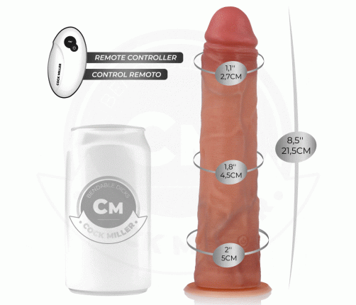 COCK MILLER - REALISTIC DILDO WITH SUCTION CUP AND VIBRATION WITH REMOTE CONTROL 21.5 CM