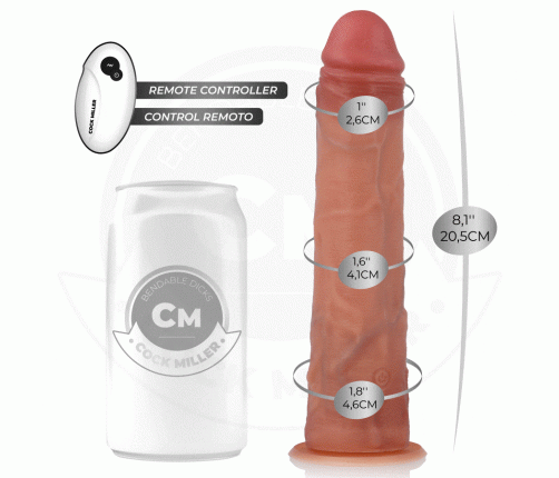 COCK MILLER - REALISTIC DILDO WITH SUCTION CUP AND REMOTE CONTROL VIBRATION 20.5 CM