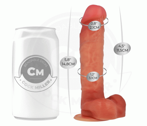 COCK MILLER - HYPERREALISTIC ARTICULABLE DILDO 14.8 CM