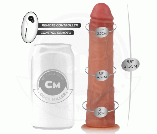 COCK MILLER - REALISTIC DILDO WITH SUCTION CUP AND REMOTE CONTROL VIBRATION 19.5 CM