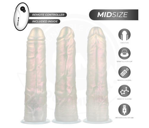 COCK MILLER - DILDO WITH SUCTION CUP, LIGHTS AND VIBRATION WITH REMOTE CONTROL WHITE 20.5 CM