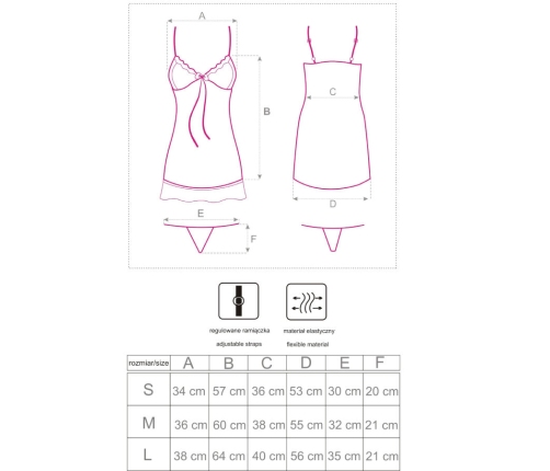 LIVCO CORSETTI FASHION - LUISE 1710 BABYDOLL + THONG BLACK XL