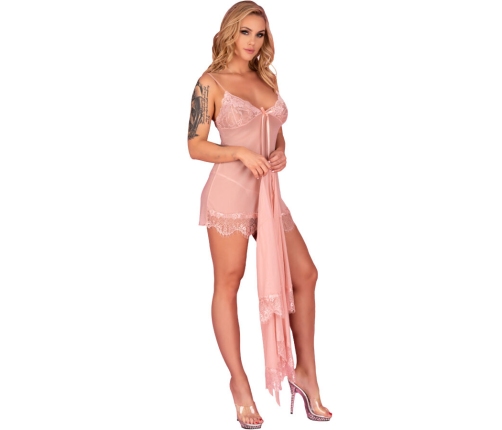 LIVCO CORSETTI FASHION - HYEONA 1710 BABYDOLL + THONG ROSE L