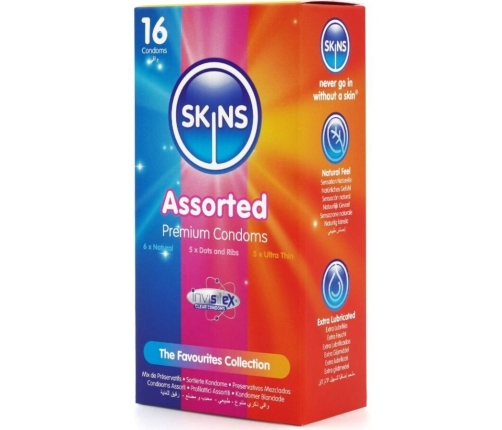 SKINS - ASSORTED PREMIUM CONDOMS PACK 16