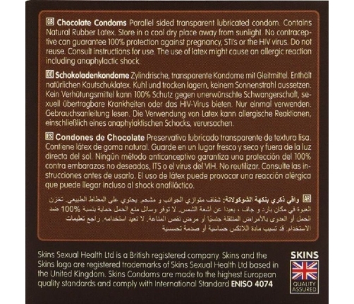SKINS - CHOCOLATE PREMIUM CONDOMS PACK 4