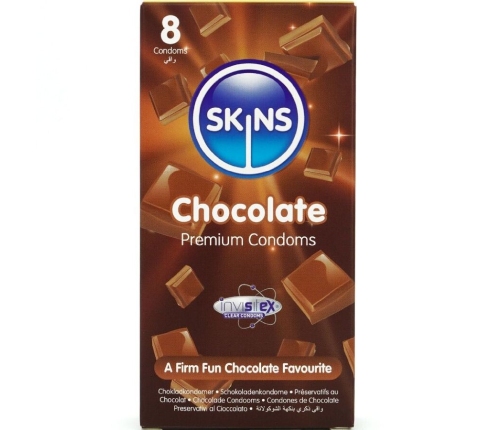 SKINS - CHOCOLATE PREMIUM CONDOMS PACK 8