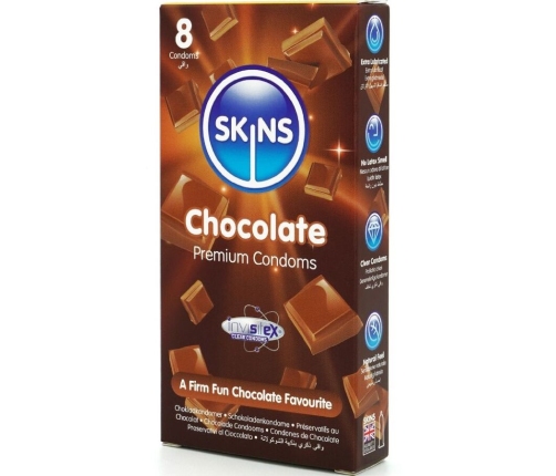SKINS - CHOCOLATE PREMIUM CONDOMS PACK 8
