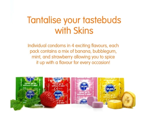 SKINS - MULTI FLAVORS PREMIUM CONDOMS PACK 4