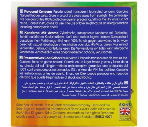 SKINS - MULTI FLAVORS PREMIUM CONDOMS PACK 4