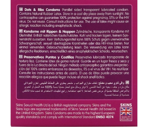 SKINS - DOTS & RIBS PREMIUM CONDOMS PACK 4