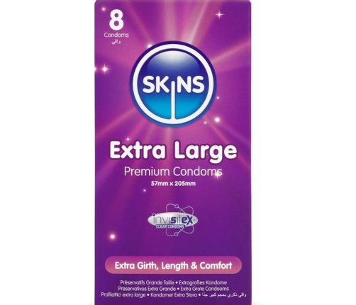SKINS - EXTRA LARGE PREMIUM CONDOMS PACK 8