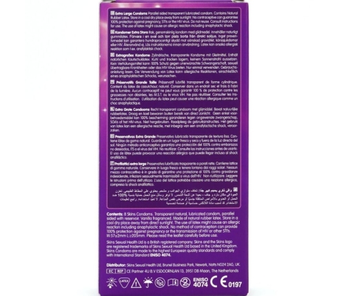 SKINS - EXTRA LARGE PREMIUM CONDOMS PACK 8