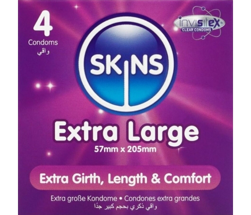 SKINS - EXTRA LARGE PREMIUM CONDOMS PACK 4