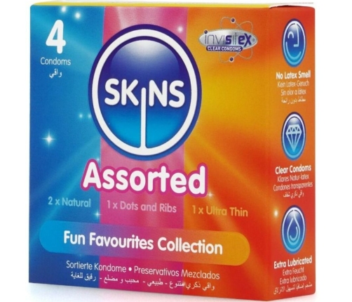SKINS - ASSORTED PREMIUM CONDOMS PACK 4