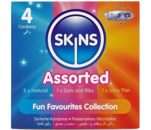 SKINS - ASSORTED PREMIUM CONDOMS PACK 4