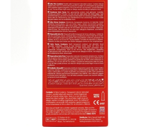 SKINS - ULTRA THIN PREMIUM CONDOMS PACK 16