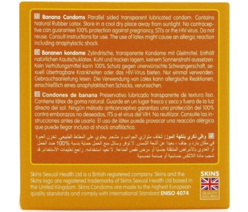SKINS - BANANA PREMIUM CONDOMS PACK 4