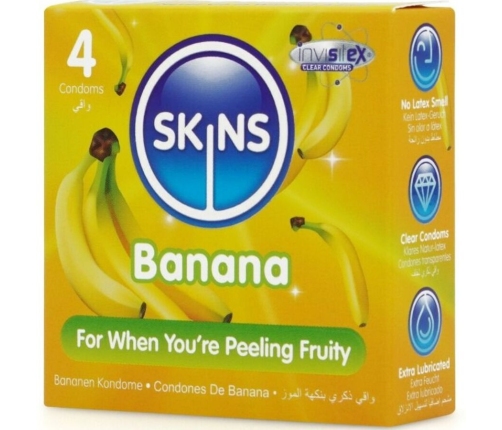 SKINS - BANANA PREMIUM CONDOMS PACK 4