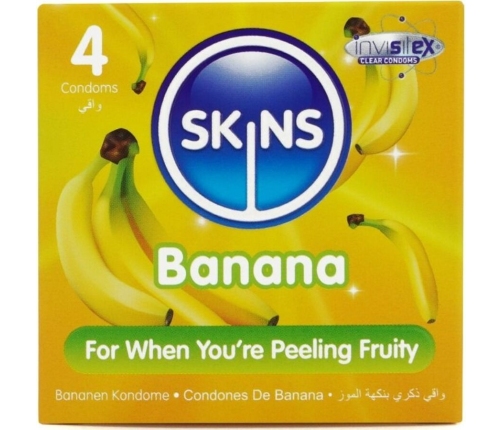 SKINS - BANANA PREMIUM CONDOMS PACK 4