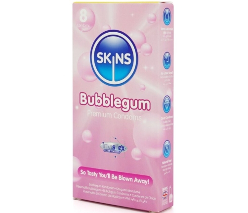 SKINS - BUBBLEGUM PREMIUM CONDOMS PACK 8