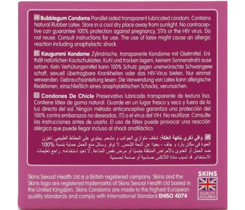 SKINS - BUBBLEGUM PREMIUM CONDOMS PACK 4