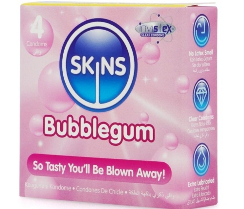 SKINS - BUBBLEGUM PREMIUM CONDOMS PACK 4