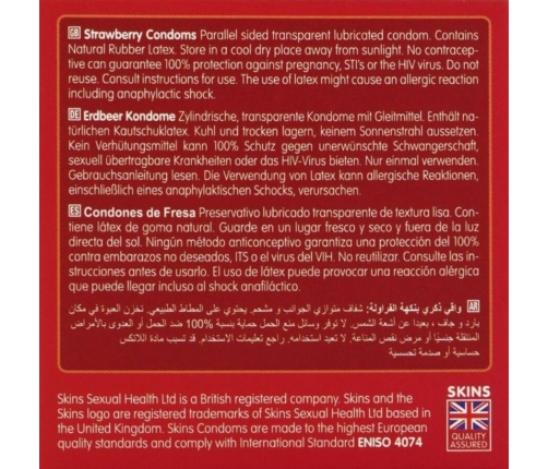 SKINS - STRAWBERRY PREMIUM CONDOMS PACK 4