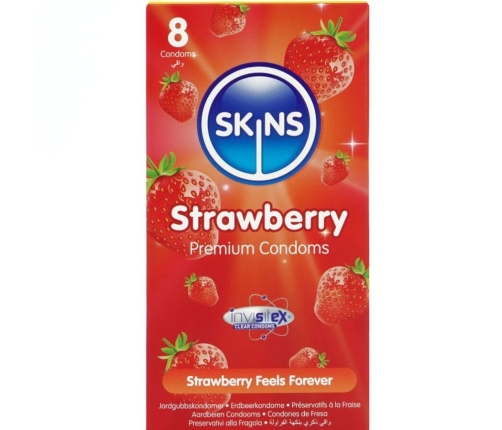 SKINS - STRAWBERRY PREMIUM CONDOMS PACK 8