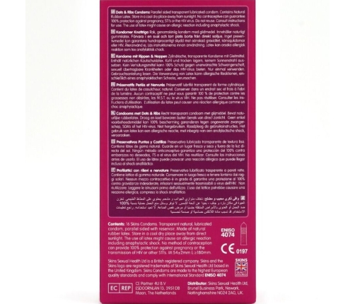 SKINS - DOTS & RIBS PREMIUM CONDOMS PACK 16