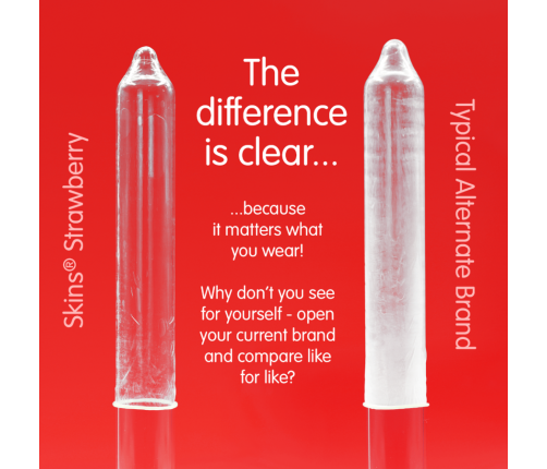 SKINS - STRAWBERRY PREMIUM CONDOMS PACK 4